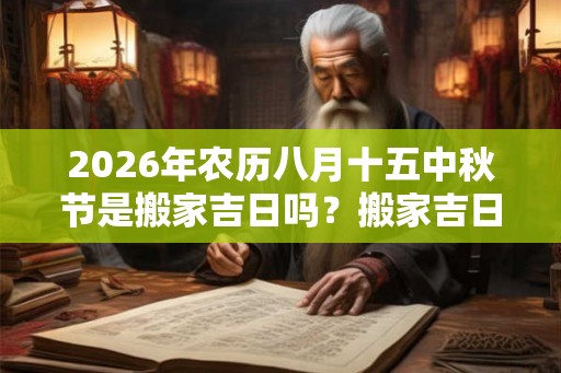 2026年农历八月十五中秋节是搬家吉日吗？搬家吉日怎么选？