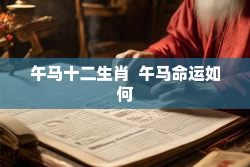 午马十二生肖 午马命运如何 午马十二生肖 午马命运如何