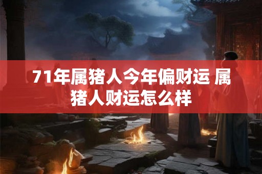 71年属猪人今年偏财运 属猪人财运怎么样