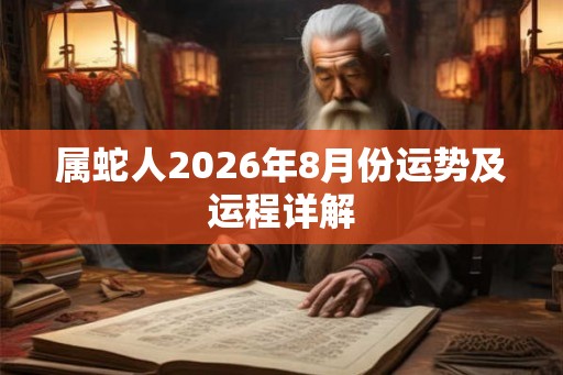 属蛇人2026年8月份运势及运程详解