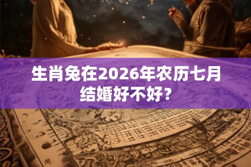 生肖兔在2026年农历七月结婚好不好？