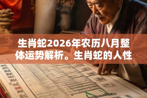 生肖蛇2026年农历八月整体运势解析。生肖蛇的人性格解析及命运分析