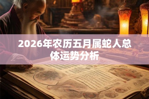 2026年农历五月属蛇人总体运势分析