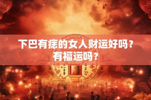 下巴有痣的女人财运好吗？有福运吗？