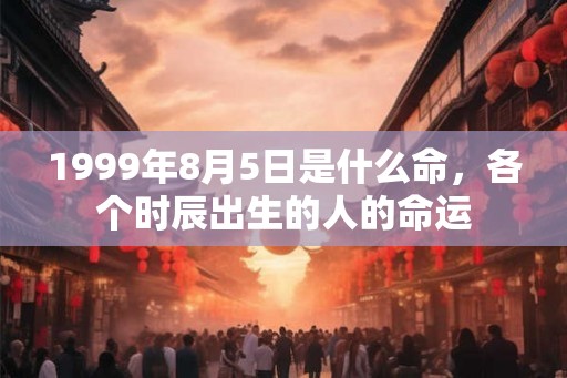 1999年8月5日是什么命，各个时辰出生的人的命运