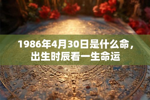 1986年4月30日是什么命，出生时辰看一生命运