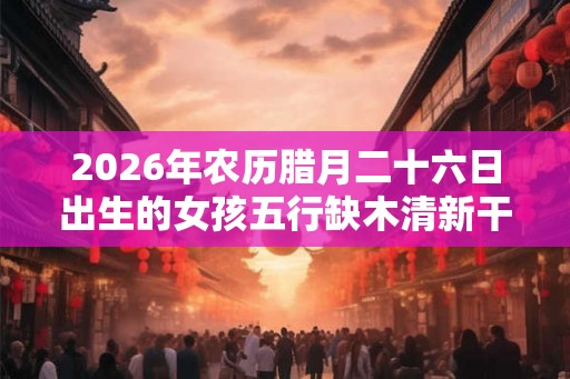 2026年农历腊月二十六日出生的女孩五行缺木清新干净名字