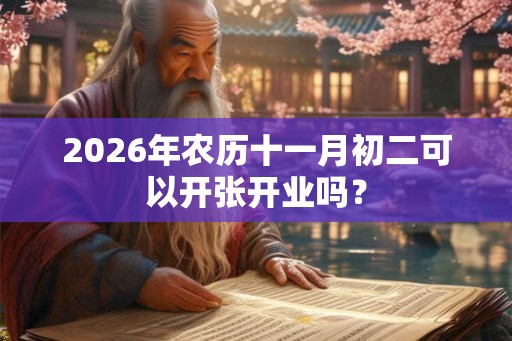 2026年农历十一月初二可以开张开业吗？