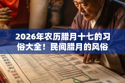 2026年农历腊月十七的习俗大全！民间腊月的风俗