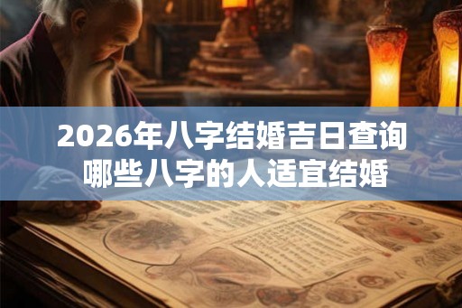 2026年八字结婚吉日查询 哪些八字的人适宜结婚