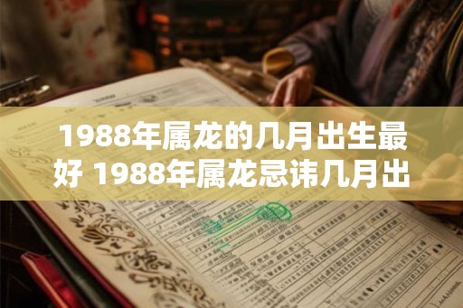1988年属龙的几月出生最好 1988年属龙忌讳几月出生