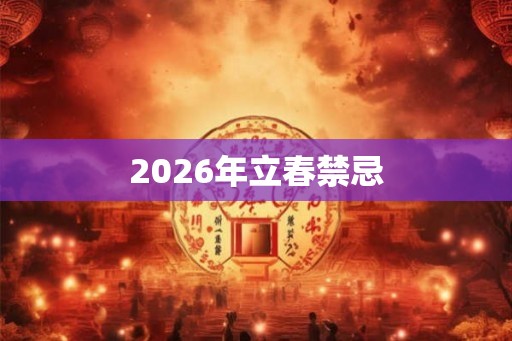 2026年立春禁忌