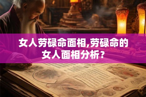 女人劳碌命面相,劳碌命的女人面相分析？