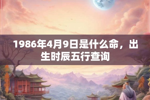 1986年4月9日是什么命，出生时辰五行查询