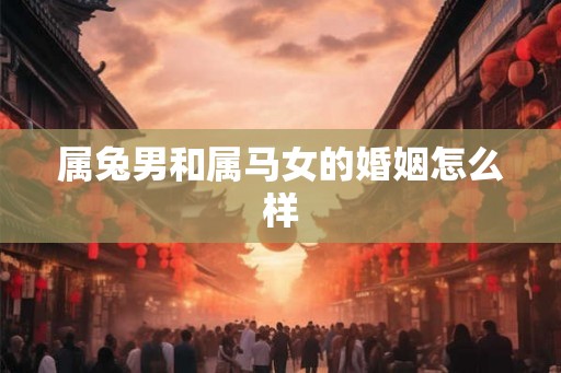属兔男和属马女的婚姻怎么样