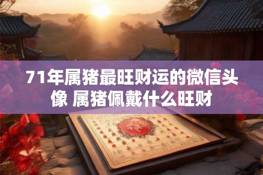 71年属猪最旺财运的微信头像 属猪佩戴什么旺财