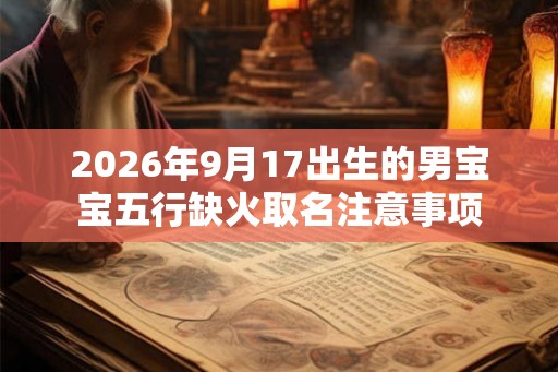 2026年9月17出生的男宝宝五行缺火取名注意事项