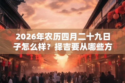 2026年农历四月二十九日子怎么样？择吉要从哪些方面考虑？