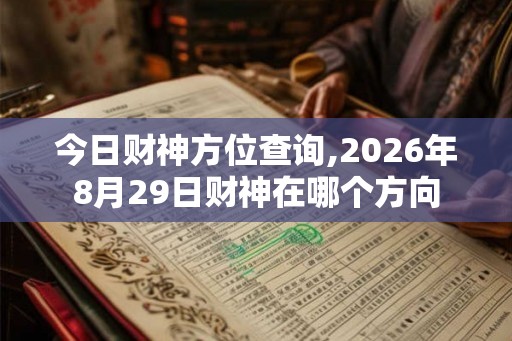 今日财神方位查询,2026年8月29日财神在哪个方向