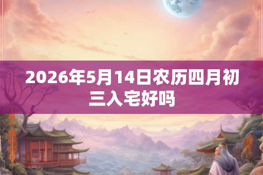2026年5月14日农历四月初三入宅好吗