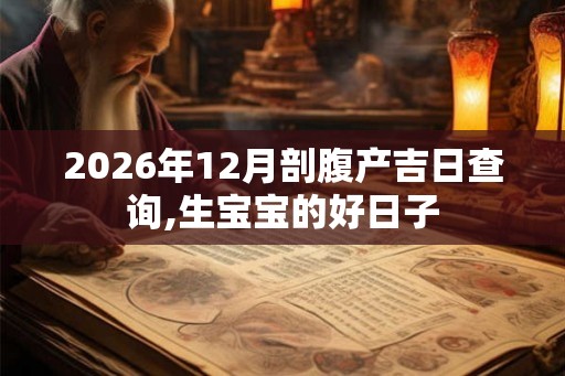 2026年12月剖腹产吉日查询,生宝宝的好日子