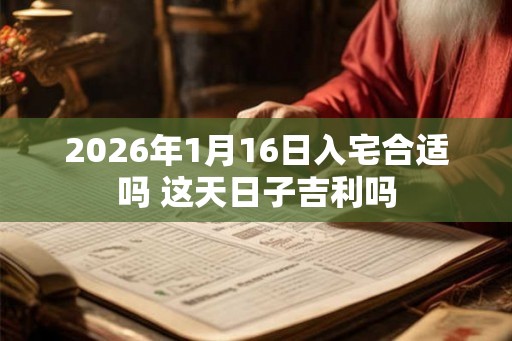 2026年1月16日入宅合适吗 这天日子吉利吗