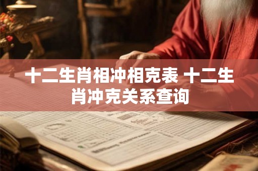 十二生肖相冲相克表 十二生肖冲克关系查询 十二生肖相冲相克表 十二生肖冲克关系查询