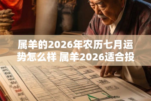 属羊的2026年农历七月运势怎么样 属羊2026适合投资吗