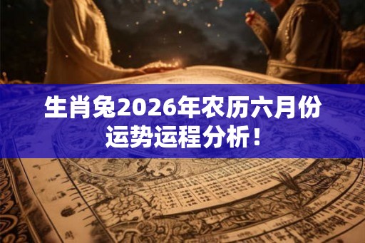 生肖兔2026年农历六月份运势运程分析！