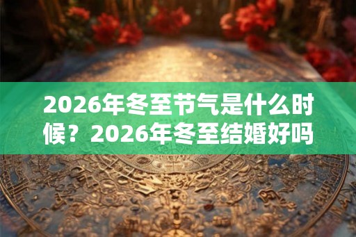 2026年冬至节气是什么时候？2026年冬至结婚好吗？