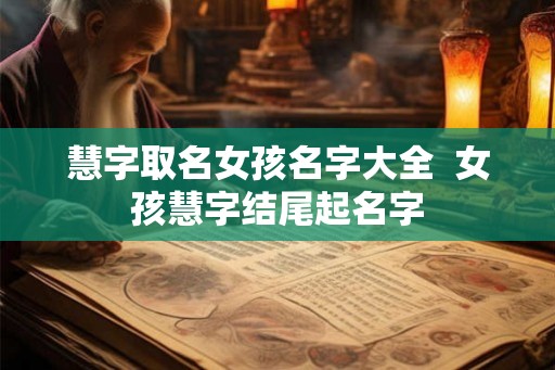 慧字取名女孩名字大全  女孩慧字结尾起名字