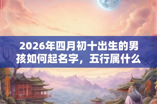 2026年四月初十出生的男孩如何起名字，五行属什么