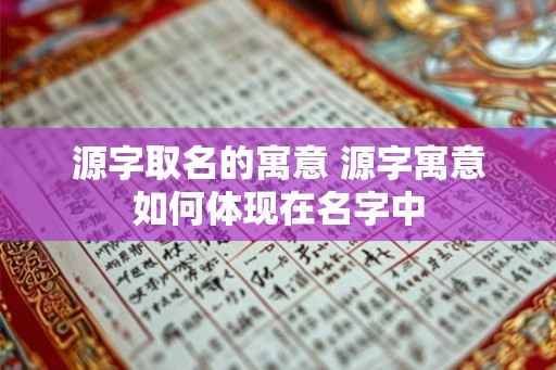 源字取名的寓意 源字寓意如何体现在名字中