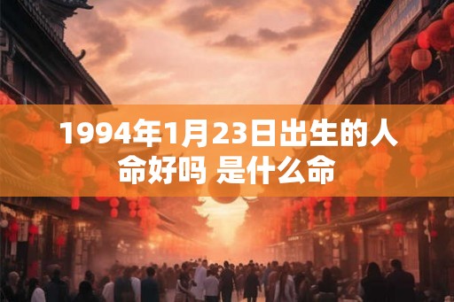 1994年1月23日出生的人命好吗 是什么命