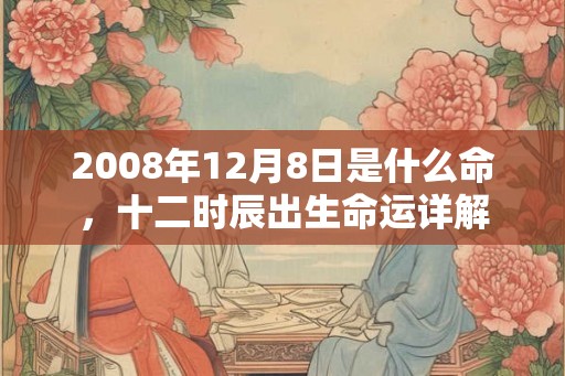2008年12月8日是什么命，十二时辰出生命运详解