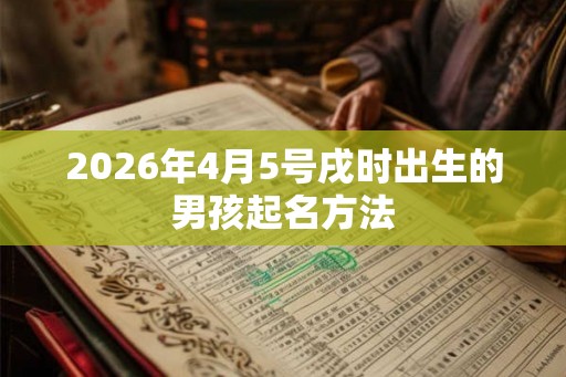 2026年4月5号戌时出生的男孩起名方法