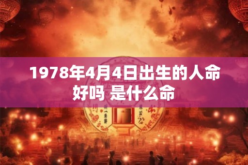 1978年4月4日出生的人命好吗 是什么命