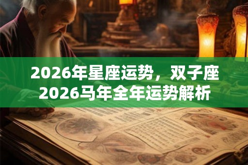 2026年星座运势，双子座2026马年全年运势解析