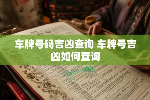 车牌号码吉凶查询 车牌号吉凶如何查询