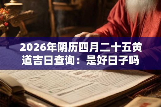 2026年阴历四月二十五黄道吉日查询：是好日子吗