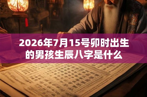 2026年7月15号卯时出生的男孩生辰八字是什么