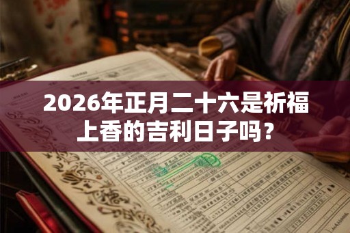 2026年正月二十六是祈福上香的吉利日子吗？