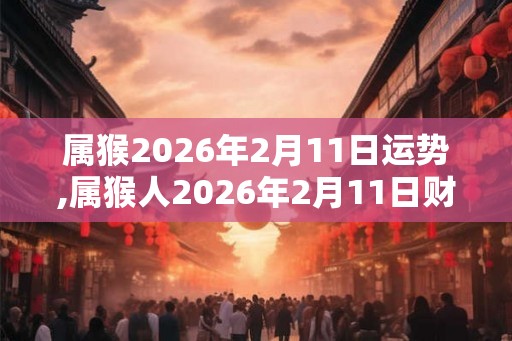 属猴2026年2月11日运势,属猴人2026年2月11日财运,生肖猴2026年2月11日运势