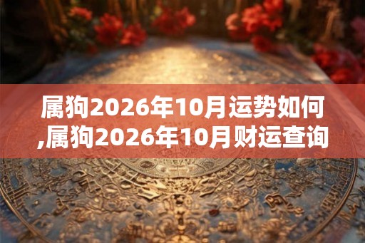 属狗2026年10月运势如何,属狗2026年10月财运查询