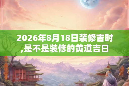 2026年8月18日装修吉时,是不是装修的黄道吉日