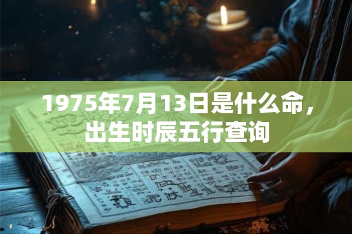 1975年7月13日是什么命，出生时辰五行查询