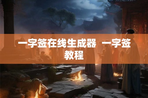 一字签在线生成器  一字签教程