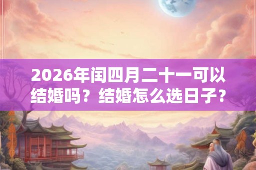 2026年闰四月二十一可以结婚吗？结婚怎么选日子？