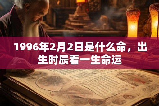 1996年2月2日是什么命，出生时辰看一生命运
