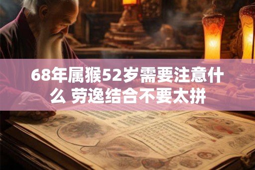 68年属猴52岁需要注意什么 劳逸结合不要太拼
